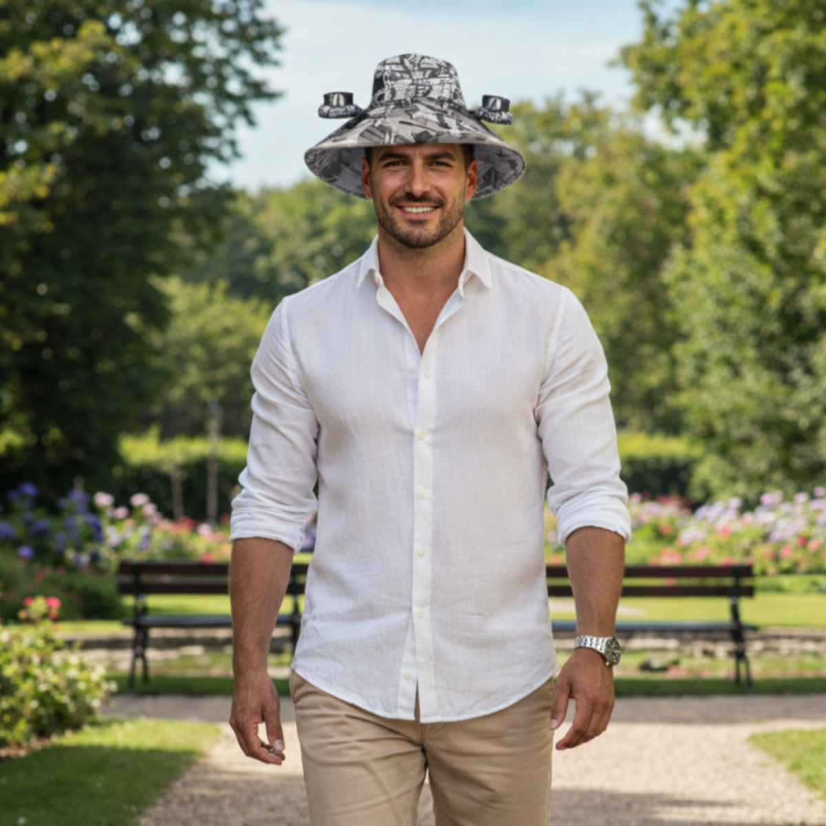 Sombrero Solar Turbo fresh.  con Ventiladores Integrados